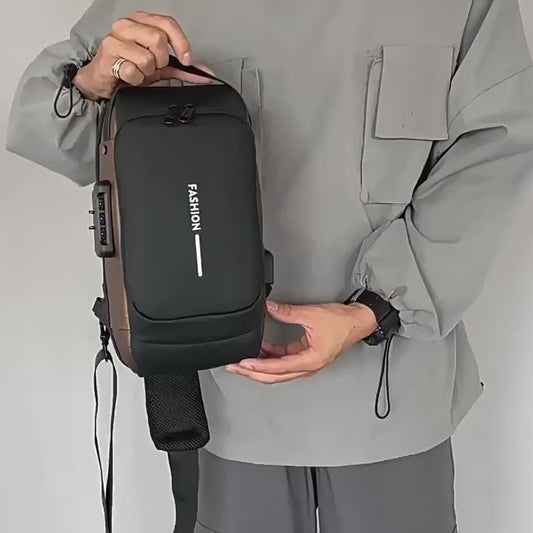 Men's Crossbody Bag With USB Charging